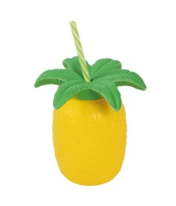 Ananas kop med sugerør