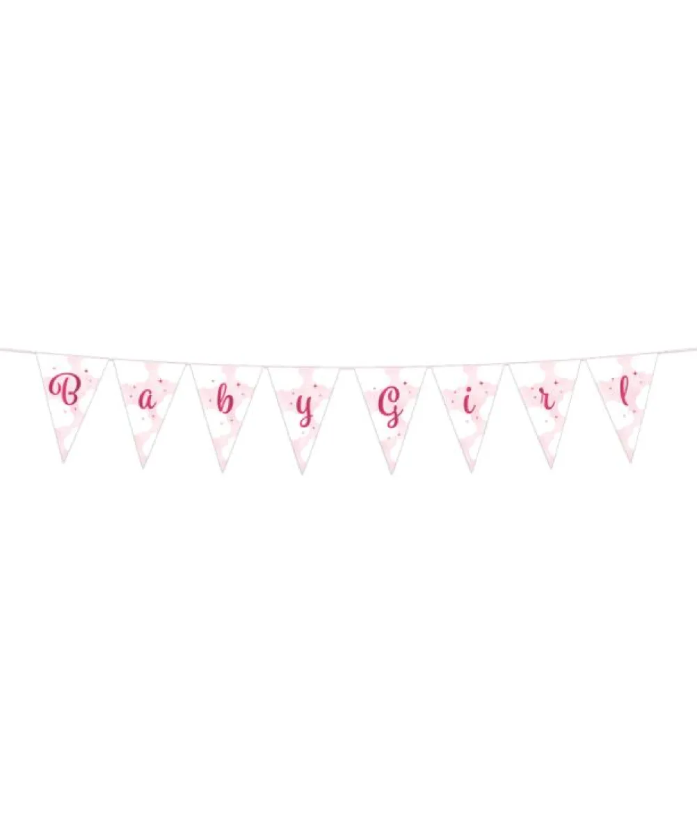 Baby Girl mini vimpelguirlande, 2 m