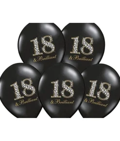 Ballon 18 & Brilliant sort og guld