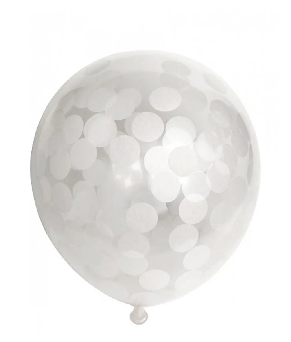 Balloner, hvid konfetti