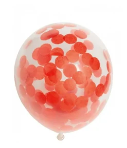 Balloner, rød konfetti