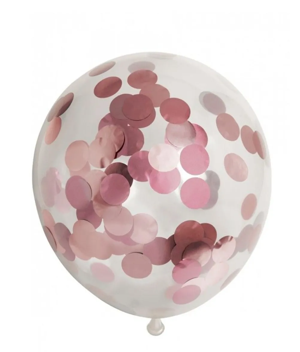 Balloner, rose gold konfetti