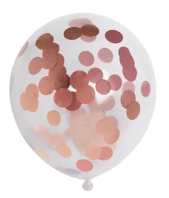 Ballon med rose gold papir konfetti