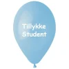 Ballon Tillykke Student, lyseblå