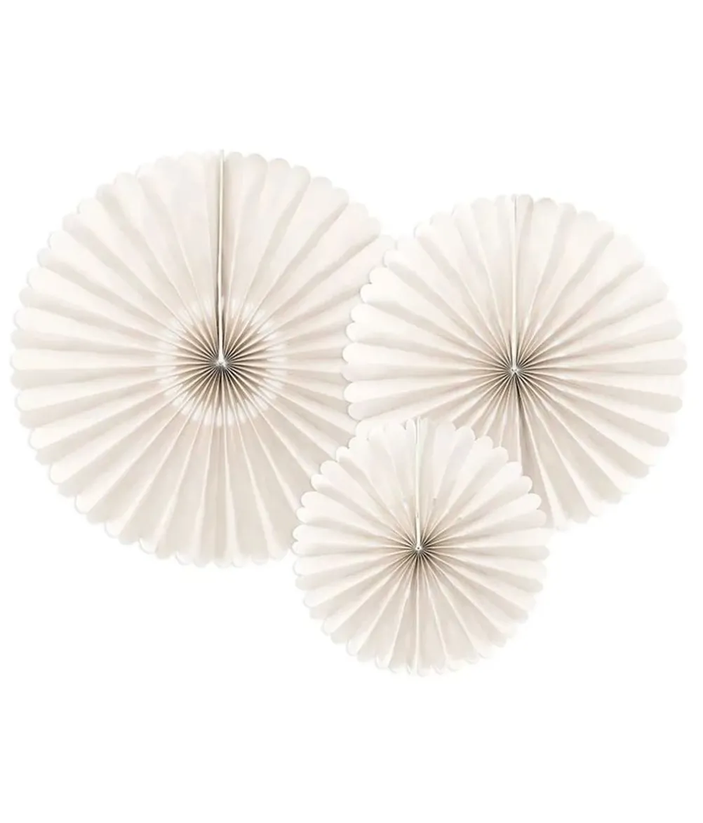 Beige dekorative rosetter, 3 stk