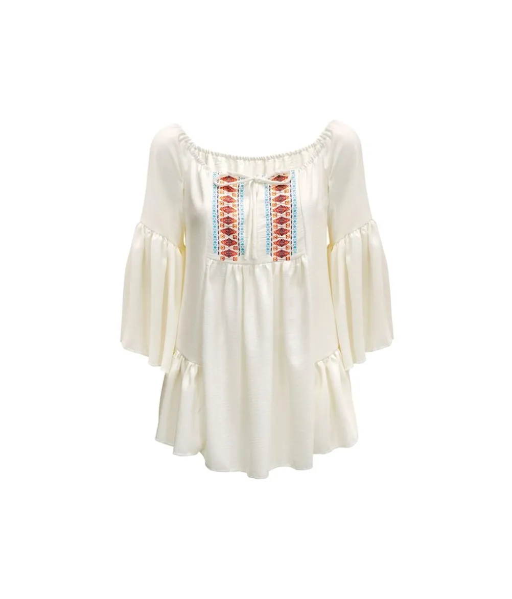 Beige hippie bluse