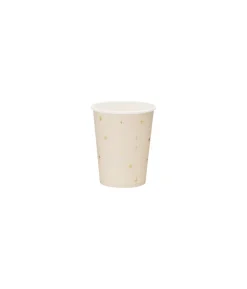 Beige papkrus med stjerner, 6 stk