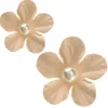 Beige perleblomster, 40 stk