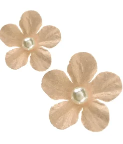 Beige perleblomster, 40 stk