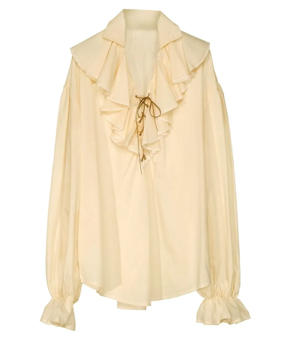 Beige piratskjorte