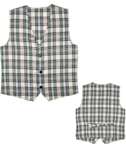 Beige skotsternet vest