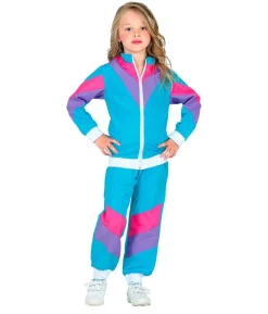 Blå 80er joggingdragt kostume