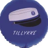 Blå folieballon med studenterhue