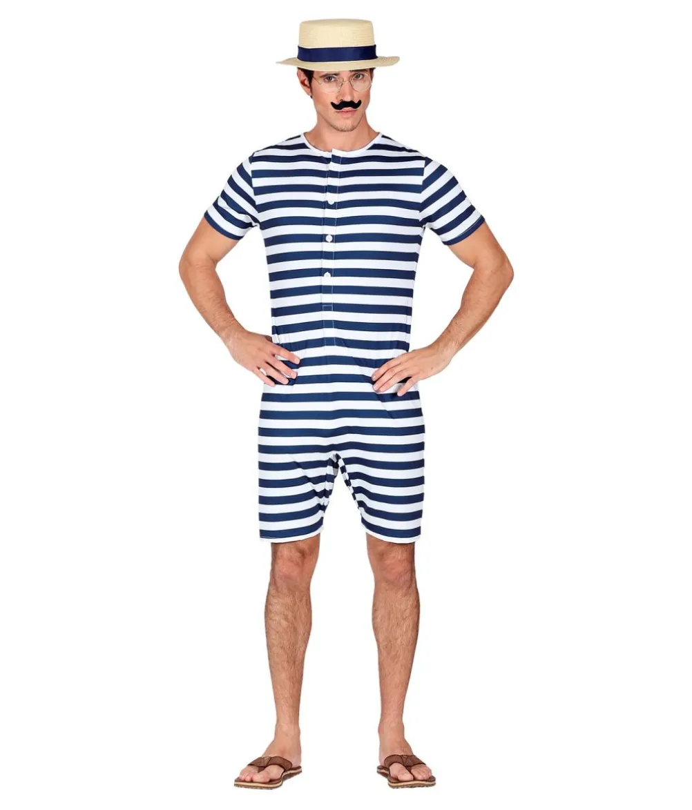 Blå gammeldags badedragt kostume
