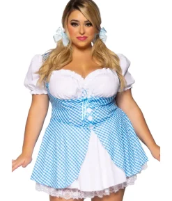 Blå gingham kjole, Plus