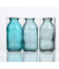 Blå glasflasker, 10,5 cm