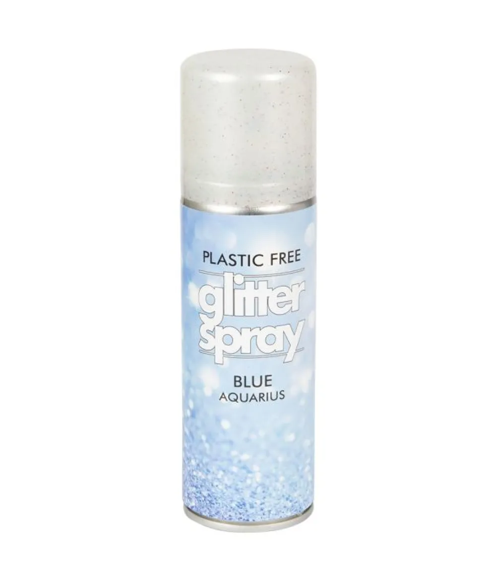 Blå glimmer hårspray