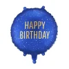 Blå Happy Birthday folieballon
