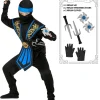 Blå kombat ninja kostume