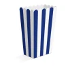 Blå og hvid stribede snack bokse, 8 stk