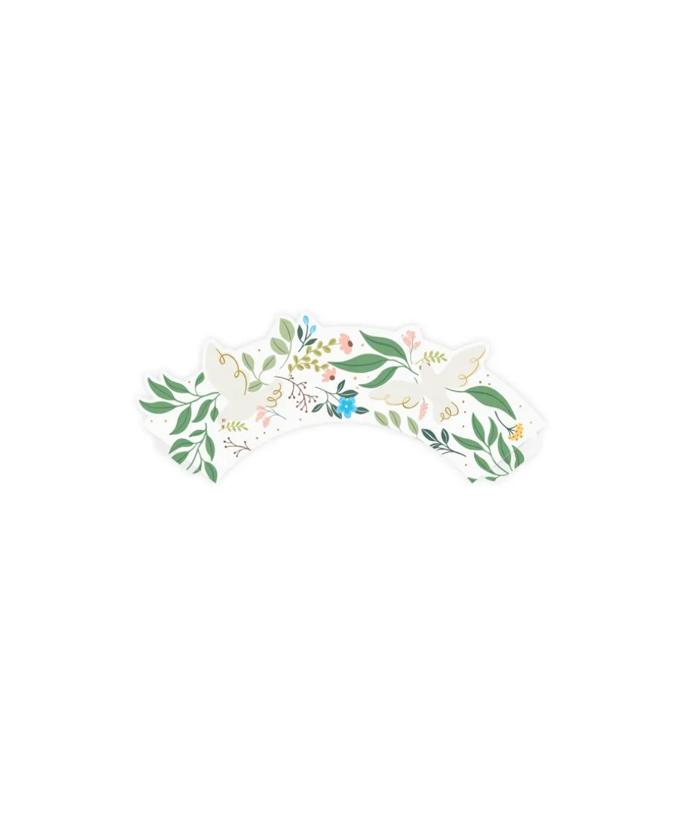 Blomster cupcake omslag, 6 stk