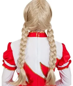 Blond paryk med fletninger