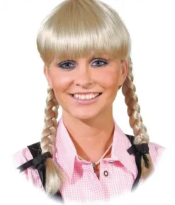 Blond paryk med fletninger