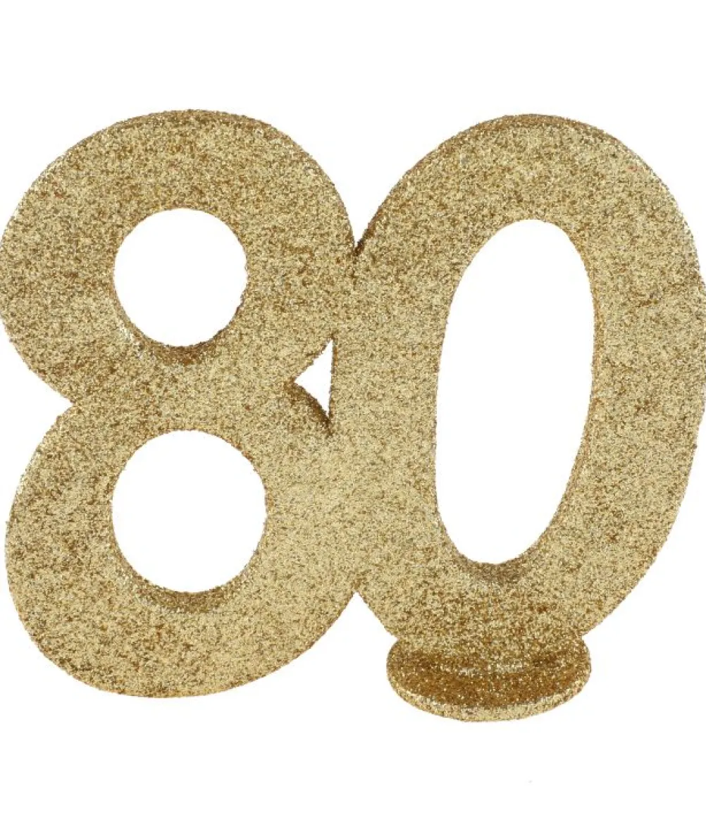 Borddekoration med guld glimmer, 80 år
