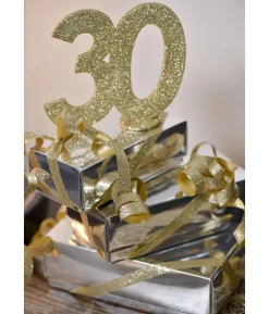 Borddekoration med guld glimmer, 30 år