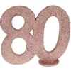Borddekoration med rose gold glimmer, 80 år