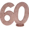 Borddekoration med rose gold glimmer, 60 år