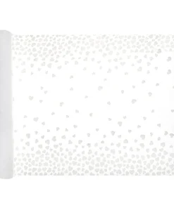 Bordløber med hvide hjerter, 48 cm x 3 m