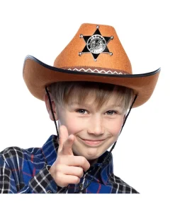 Brun cowboyhat, barn