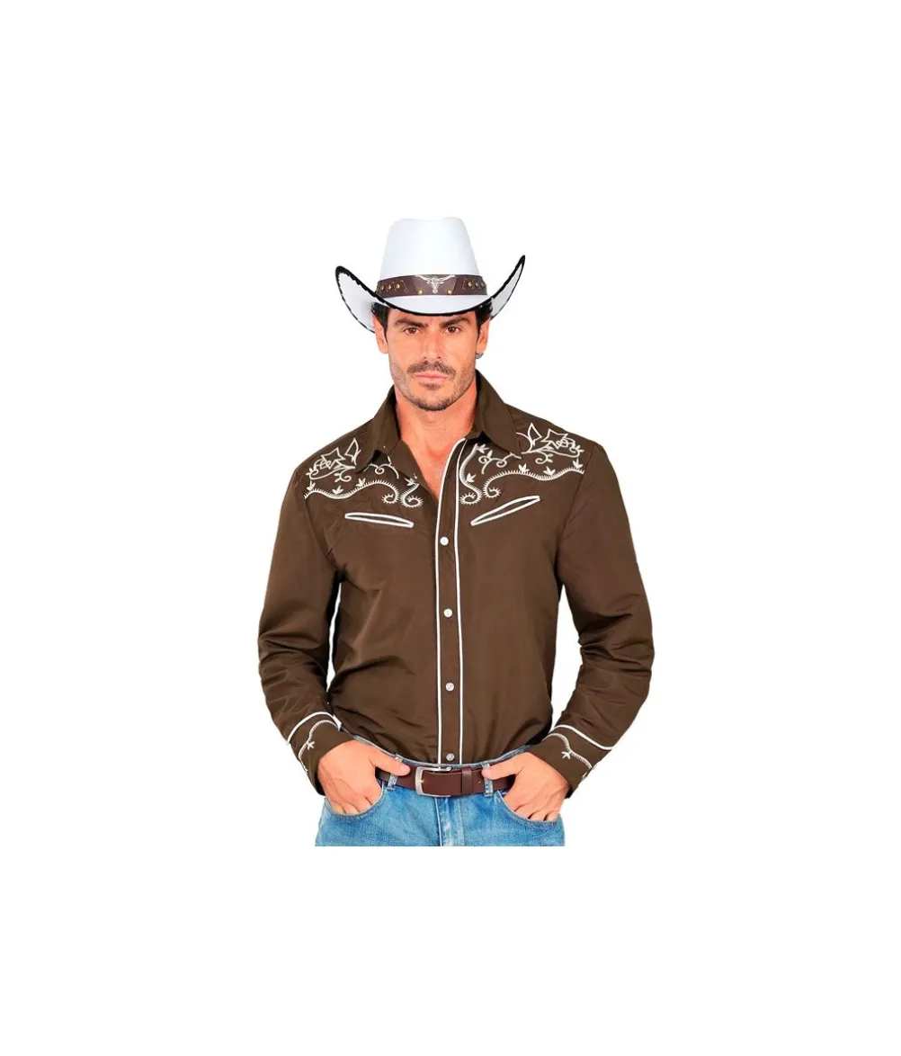 Brun cowboyskjorte