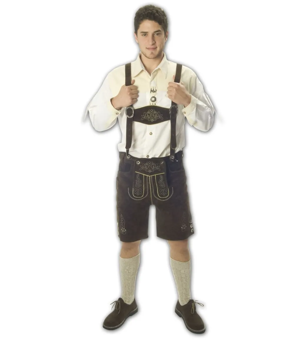 Brune lederhosen, korte