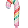 Candy cane folieballoner, 5 stk
