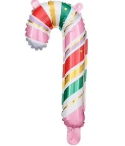 Candy cane folieballoner, 5 stk