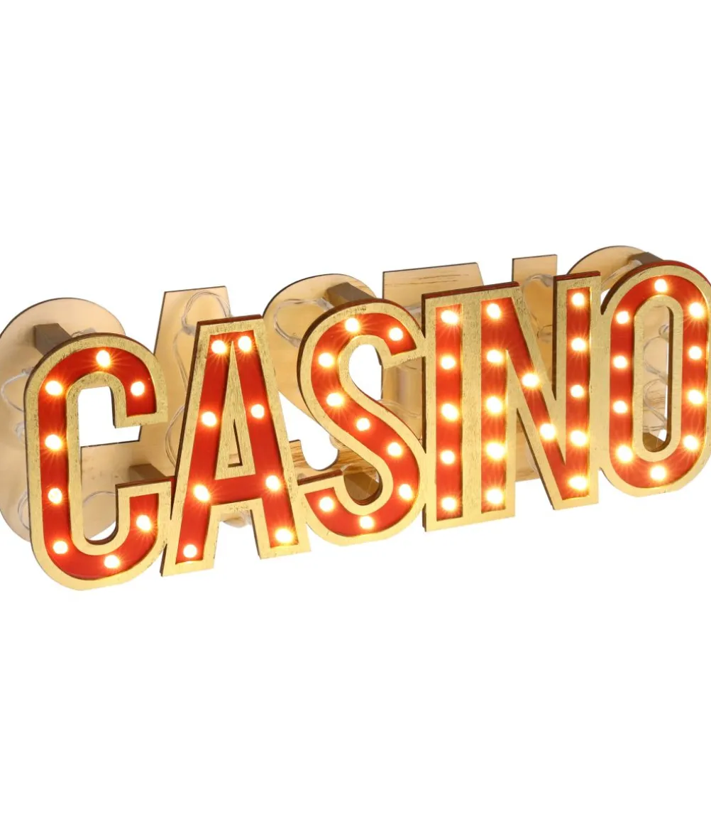 Casino træskilt med LED lys