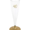 Champagneglas med guldfod, 40 år
