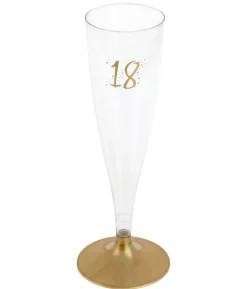 Champagneglas med guldfod, 18 år