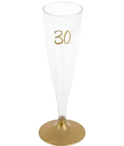 Champagneglas med guldfod, 30 år