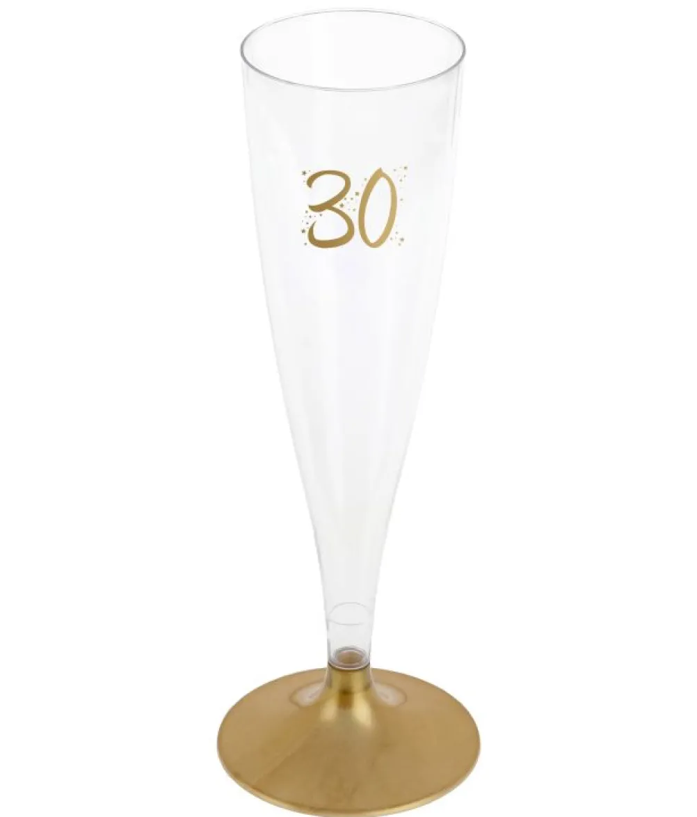 Champagneglas med guldfod, 30 år