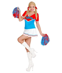 Cheerleader kostume, blå og rød