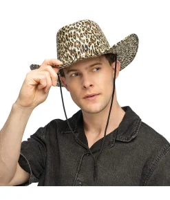 Cowboyhat med leopardmønster