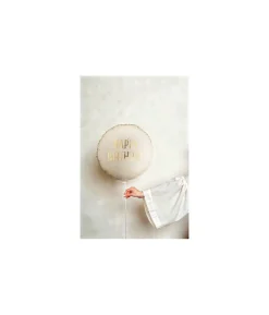 Creme Happy Birthday folieballon