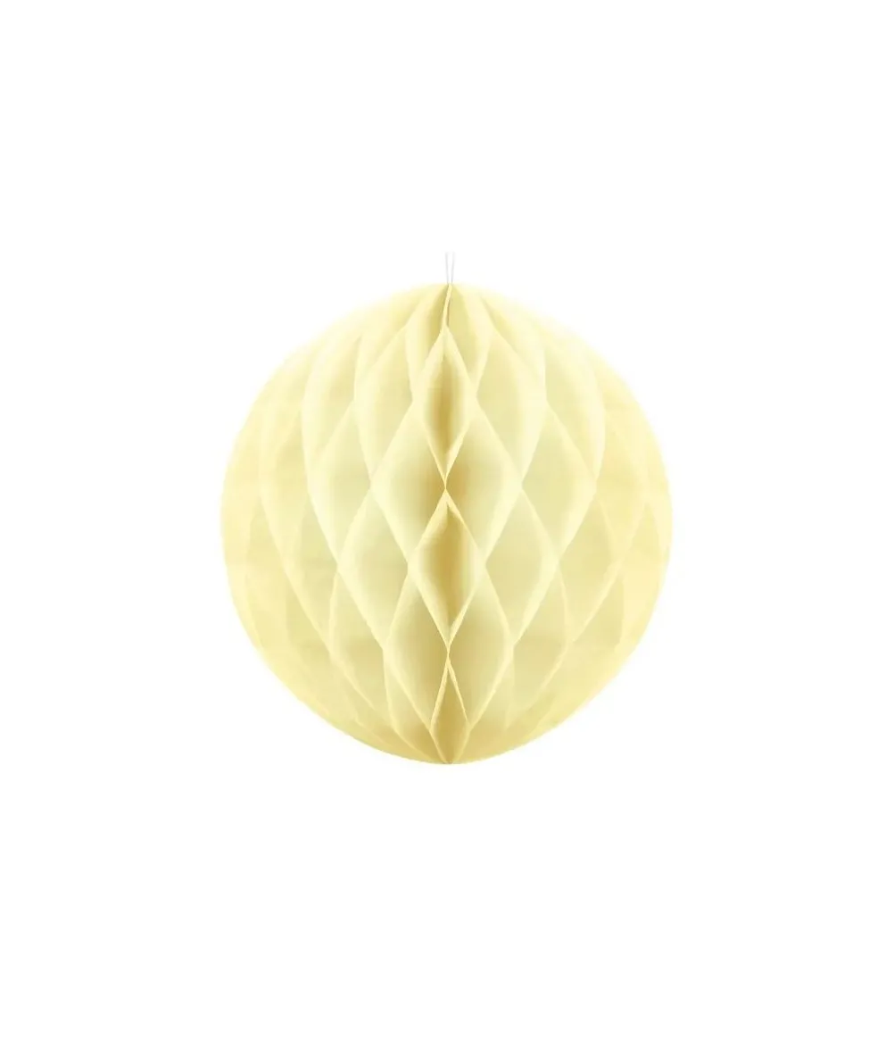 Creme papirvæv kugle, 10 cm