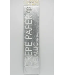 Crepe papir, metallic Sølv