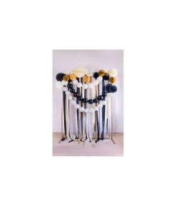 Creperuller sort/guld mix, 6 stk