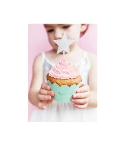 Cupcake pynt, stjerne sølv