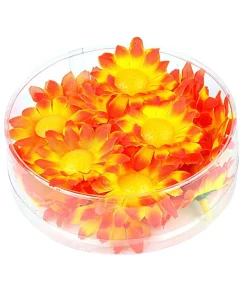 Dekorative blomster, gul og orange